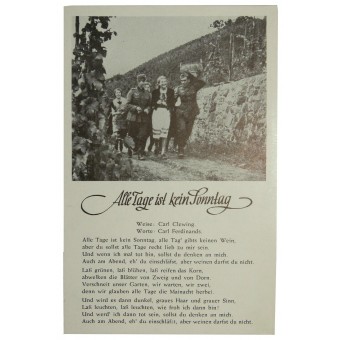 Почтовая открытка с немецкими солдатскими песнями Alle Tage ist kein Sonntag. Espenlaub militaria